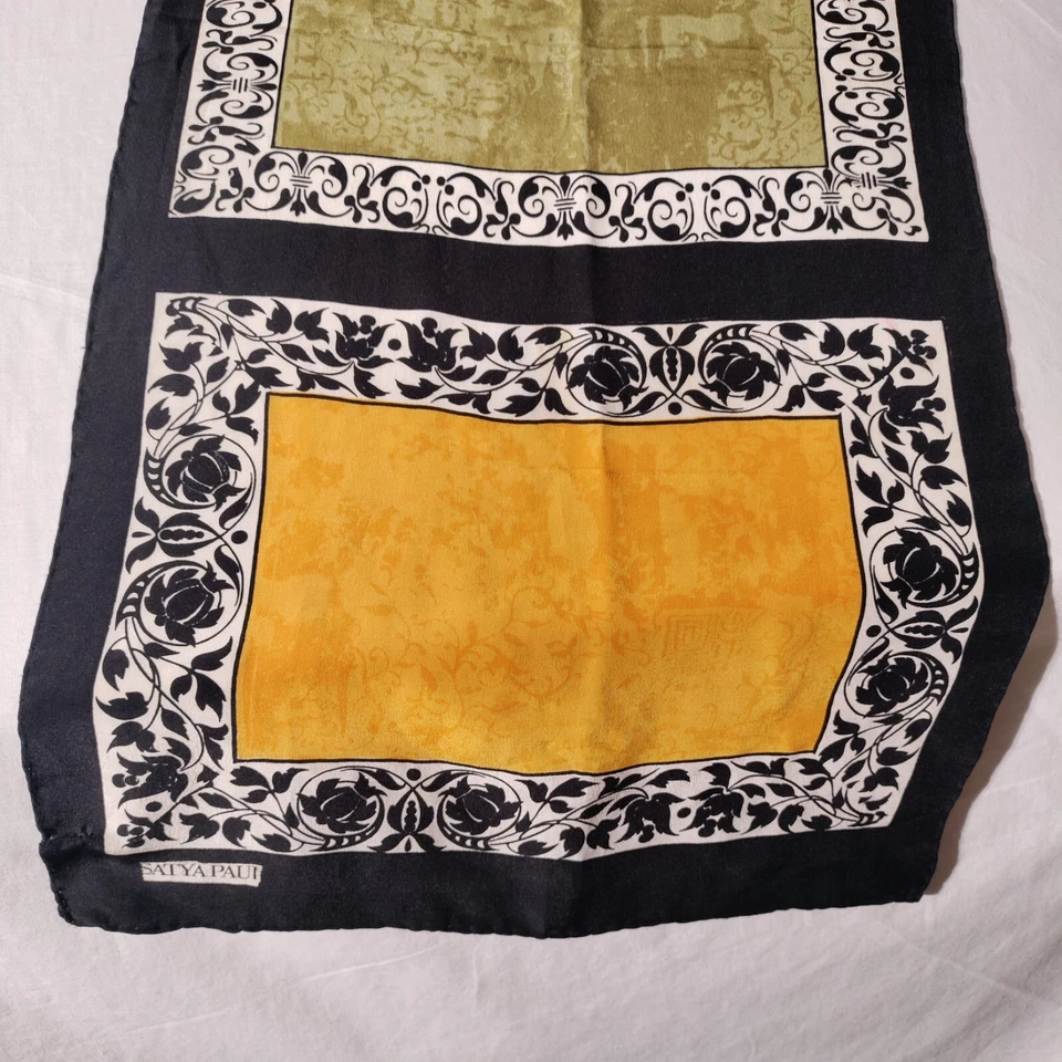 Satya Paul Pour Femme corredor de seda / cachecol aprox 14,5" x 67" - Imperfeito - Imagem 3 de 4