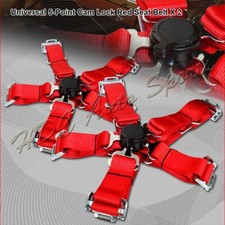 2 X Jdm 5-point Cam Lock Red Nylon Safety Harness Racing Seat Belts Universal 1 2 X Jdm 5-point Cam Lock Red Nylon Safety Harness Racing Seat Belts Universal 1