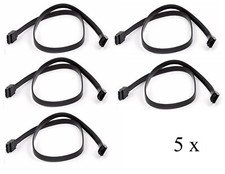 5 x SATA 3.0 SATAiii 6Gb/s Data Cable Wire 18" For HDD Hard Drive SSD BLACK US