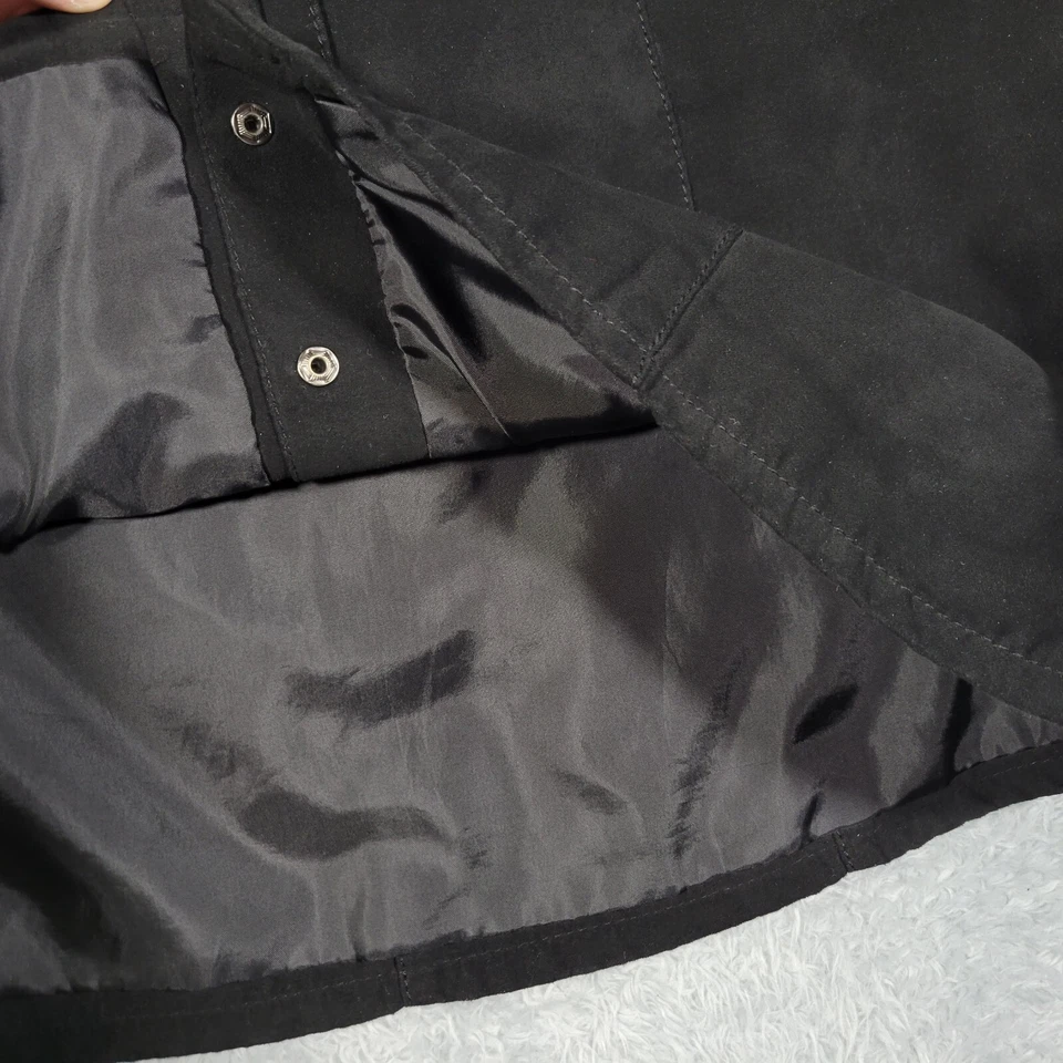 Minifalda dividida para mujer 4 negra imitación gamuza botones bolsillos delanteros forrada 25x15 Foto 2 de 4