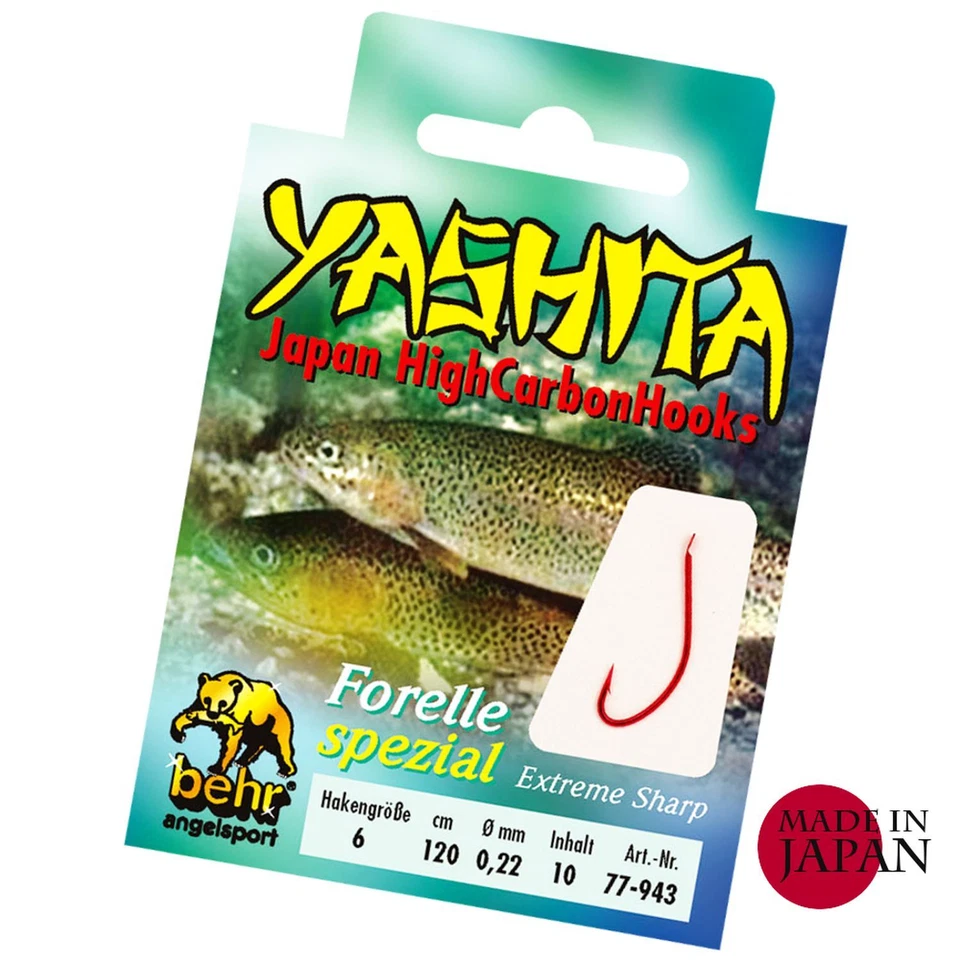 BEHR Forellenhaken rot Forellen Haken Forelle Einzelhaken gebunden Angelhaken Trout