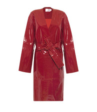 $3350 Solace London Safina Red Genuine Patent Leather Coat Uk 10 Us 6 Eu 38 New