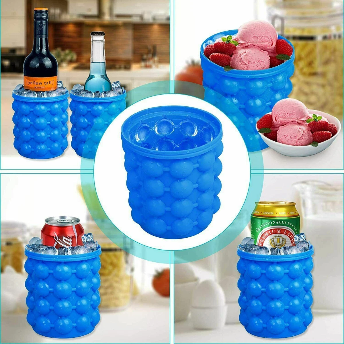 Ice Cube Bin Bucket Trays Ice Holder Container Storage For Freezer  Refrigerator