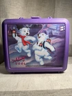 Vintage Plastic 1996 Coca Cola Lunch Box Purple Coca Cola Polar Bears School