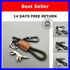 Leather Woven Rope Keychain Handbag Pendant Metal Key Holder