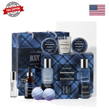 Bath Set with Ocean Scented Spa Gifts for Men, Christmas Birthday Self Skin C...