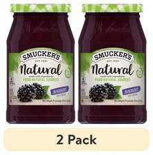 2 pack Smucker's Natural Blackberry Fruit Spread, 17.25 Ounces New