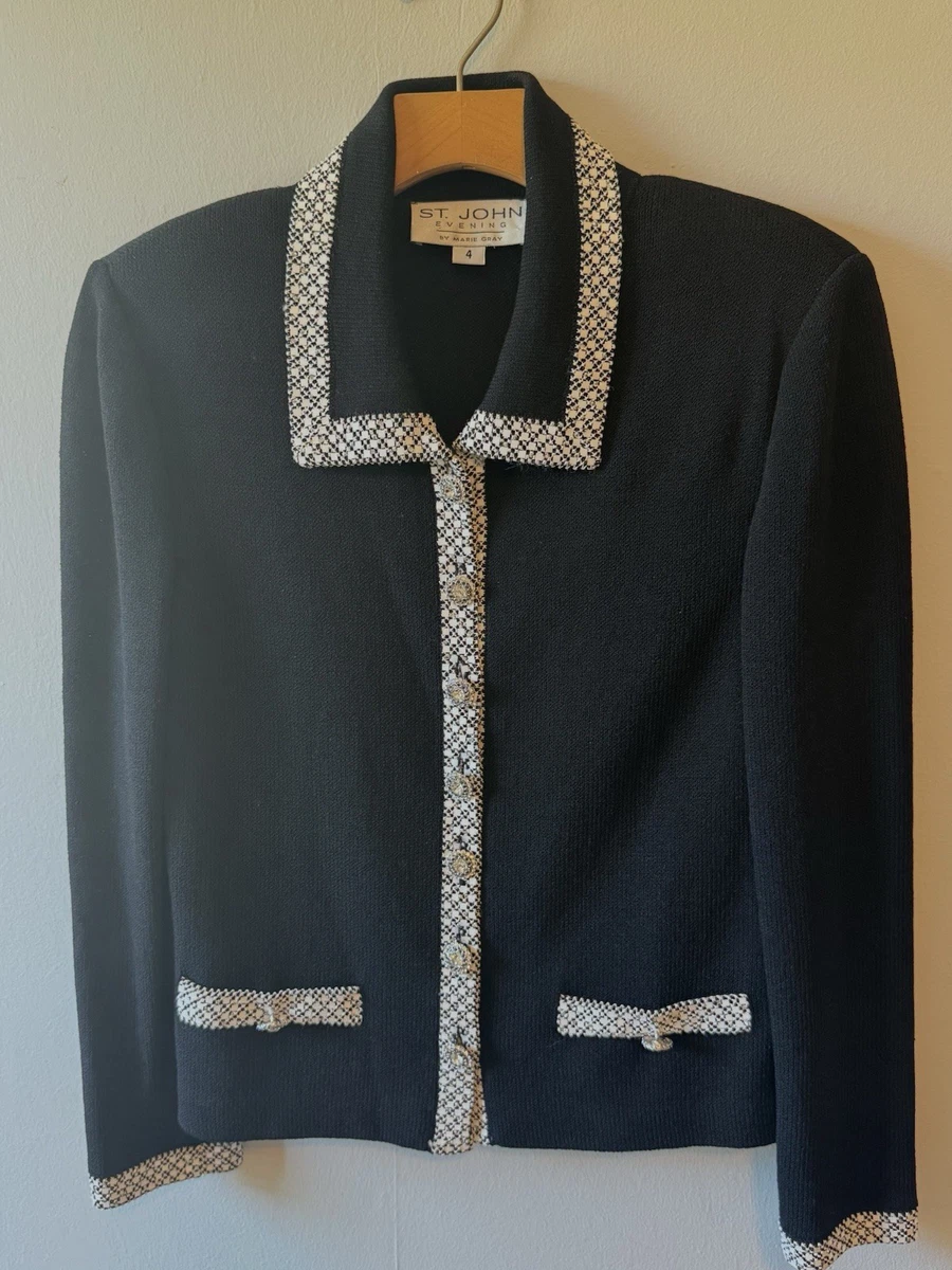 80s MARIE GRAY St.John ニットジャケット ビジューUSA製 ST JOHN Knits Marie Gray Indiana Women's Suits & Blazers for sale