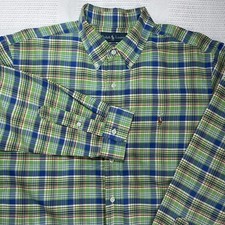 Ralph Lauren Men's XL Classic Fit Multicolor Plaid Long-Sleeve Button-Down Dress
