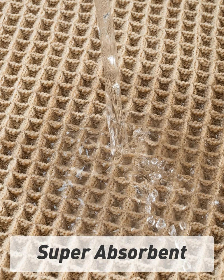 Alfombra de baño Waffle mejorada, alfombrillas de baño antideslizantes súper absorbentes para piso de baño, Foto 3 de 4