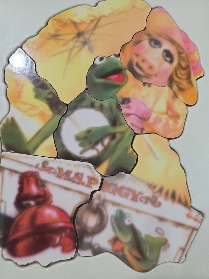 RARO 1981 MISS M.S. Puzzle de plástico PIGGY & KERMIT Fisher-Price Muppets Henson Foto 2 de 4