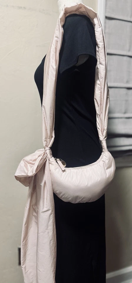 Bolso con lazo de nailon suave rosa Valentino rojo, bolso de hombro, bandolera, cartera Foto 4 de 4