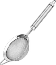 Fine Mesh Kitchen Strainer Colander Skimmer Sieve Sifter with Handle for Food