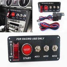 Ignition Switch Panel 12V Racing Car Engine Start Push Button Switch Panel