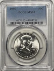 1955 Franklin Half Dollar PCGS MS63 - Bright White - Awesome Luster!