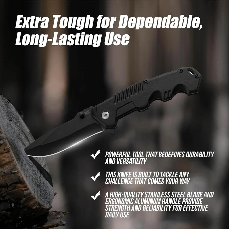 Versatile Folding Knife with Clip Point Blade for Hiking and Fishing Activities - Image 4 of 4