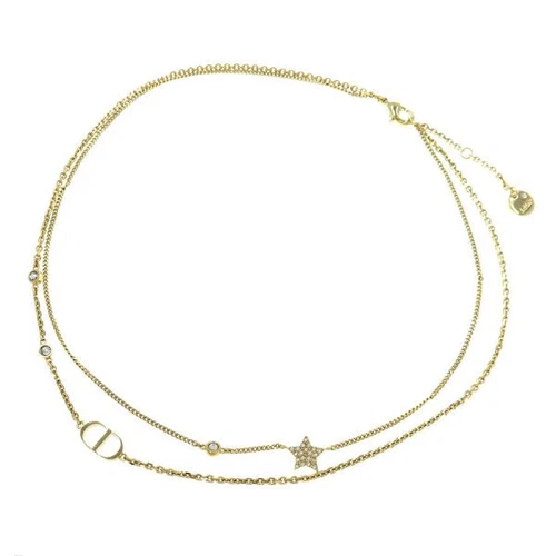 Collana doppia Christian Dior Petit CD N1155PMTCY_D301 placcata oro con scatola