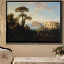 Landscape Oil Painting Canvas Rustic Outdoor Print Vintage Wall Art Decor