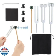CALIDAKA Tuning Forks for Healing Set (128Hz, 256Hz, 512Hz),Tuning Fork with 