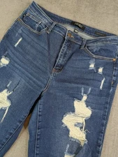 Judy Blue Jeans Womens 13/31 Blue High-Rise Boyfriend Fit Distressed Denim Pants