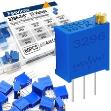 3296W Multiturn Trimmer Potentiometer Kit, 12 Values from 100Ω to 500KΩ