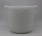 Vintage Anchor Hocking Milk Glass Hobnail Ice Bucket 6.5" Diameter 6" Tall
