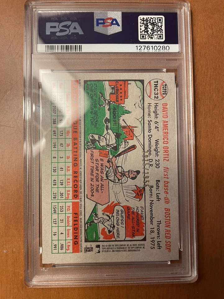 Topps Heritage Béisbol 2005 David Ortiz #203 PSA 10 Foto 2 de 2