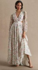 Anthropologie Mac Duggal 93746 Sequined Floral Print Cutout Lace-Up Gown Size 4