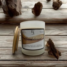 Sandalwood Soy Wax Candle - Hand Poured with Essential Oil Customized Labels 