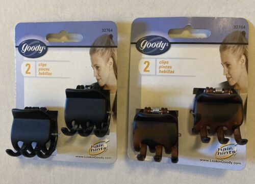 Goody Claw Hair Clips - 2-Count: Black & Brown (2 Diff Sets) New 2000