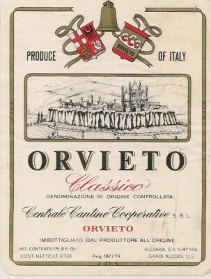 ORVIETO CLASSICO - CENTRAL COOPERATIVE WINERIES - WINE LABEL