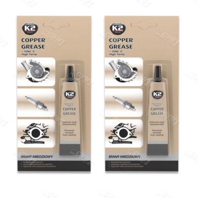 2x K2 KUPFERFETT HOHE TEMPERATUR 1090°C Mehrzweck Anti-Seize Baugruppe 20g
