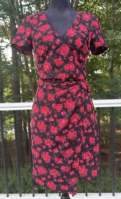 knee length dresses for ladies Black And Red Floral Lace Aida Mini Dress