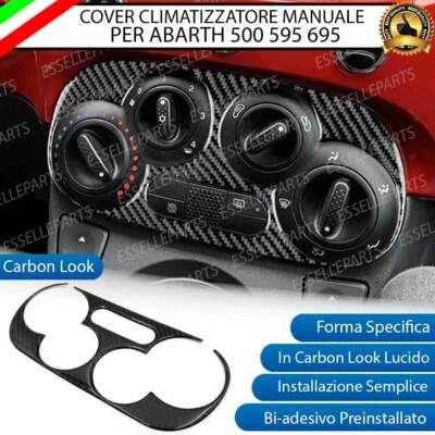 ESL COVER CLIMATIZZATORE MANUALE IN CARBON LOOK LUCIDO PER ABARTH 500 595 695