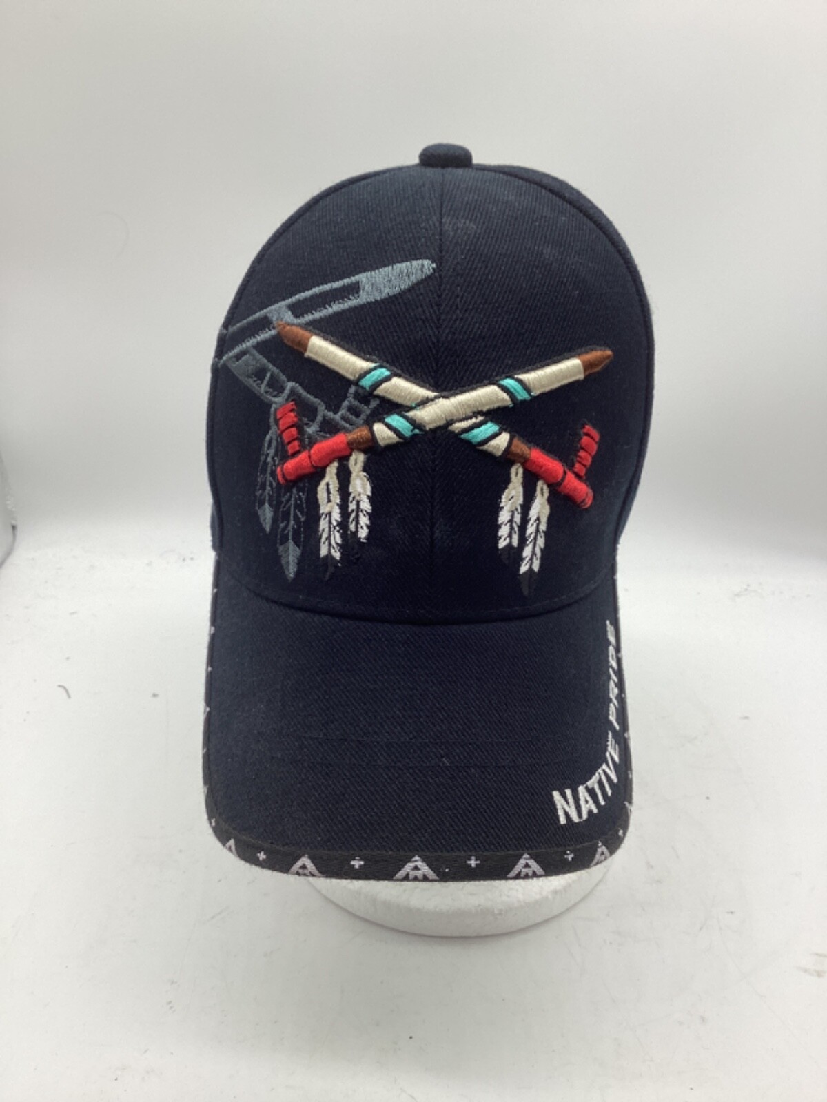 Native Pride Black Embroidered Adjustable Cotton … - image 1