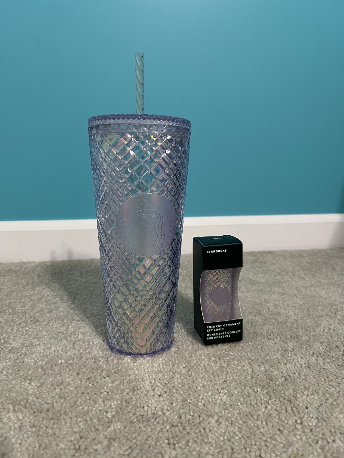 Starbucks Iridescent Jeweled 24oz Tumbler with Holiday Ornament