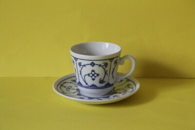 Kahla Blau Saks Strohblume Indisch Blau Kaffeetasse mit Untertasse Tasse Untere