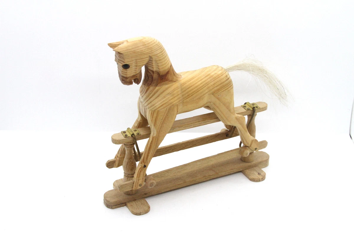 AUTHENTIC VINTAGE 1960 s HTF ROCKING HORSE HANDMADE WOOD GLIDER 7