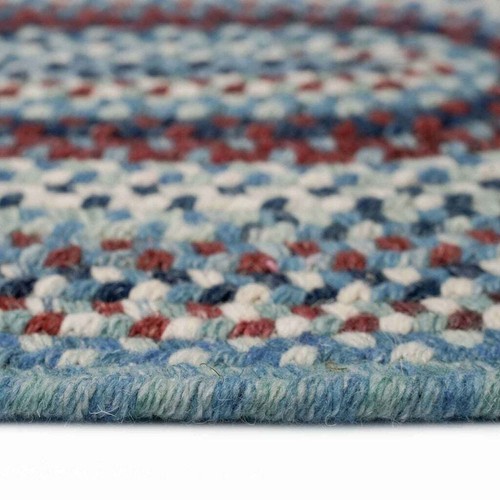 Capel Rugs Wool Kill Devil Hill Country Oval Braided Area Rug Blue Old Glory 425 - Picture 5 of 5