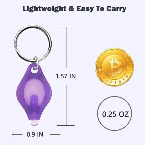 20X UV Schlüsselanhänger Taschenlampe LED Licht lila Licht Schlüsselring Licht - Bild 2 von 9