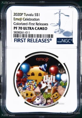 2020 emoji™ Celebration .9999 1oz Silver $1 Proof Coin NGC PF70