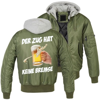 MA1 Bomberjacke mit Kapuze gefüttert Winter Version Der Zug hat keine Bremse