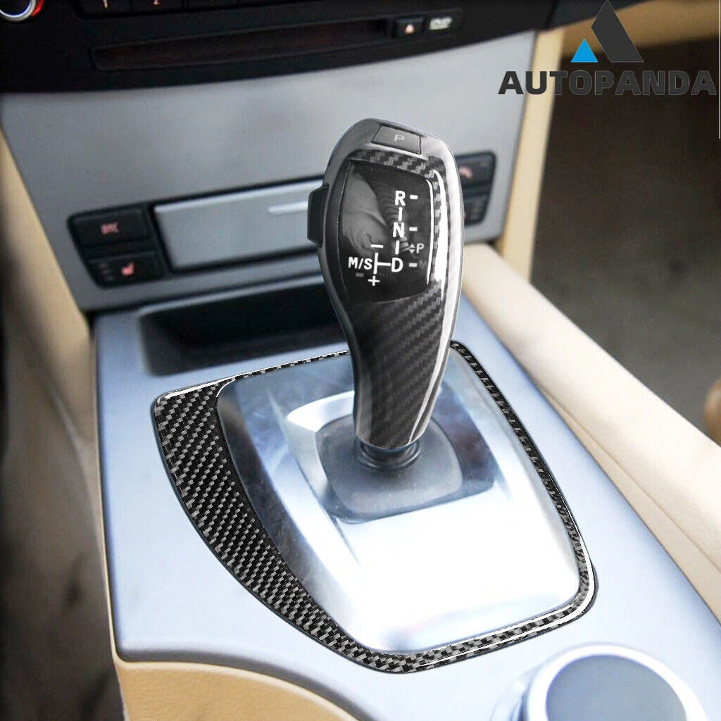 LED Carbon Fiber Gear Shift Knob w Panel Trim for BMW 2005 2009