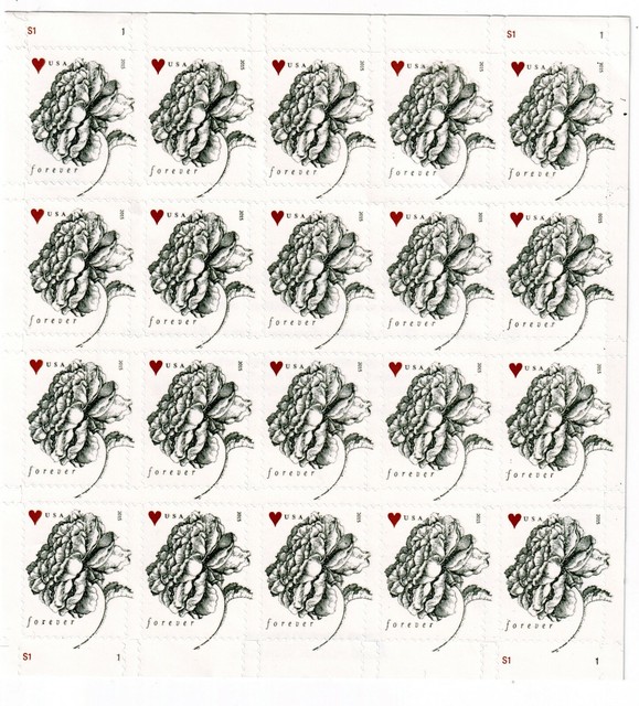 USPS a Vintage Rose Forever Stamp Sheet of 20 for sale online eBay