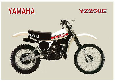 YAMAHA Poster YZ250 YZ250E 1978 VMX Classic Motocross Suitable to  