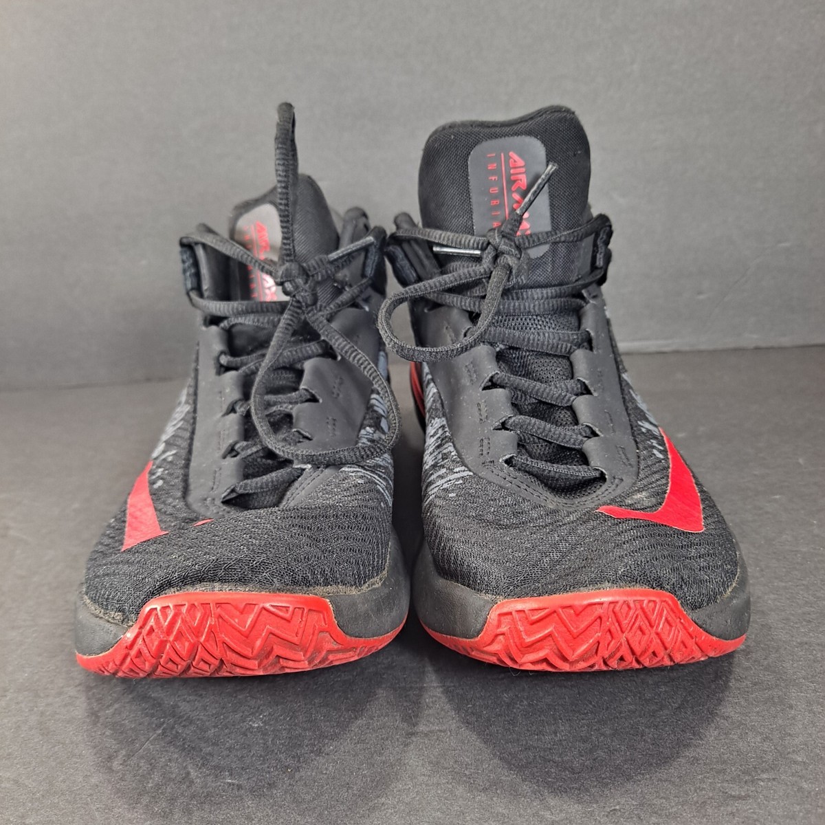 Nike Mens Air Max Infuriate 2 Mid Basketball Shoes - Black / Red - AA7066-066 Nike Air Max Infuriate 2 Mid EP  main image 3