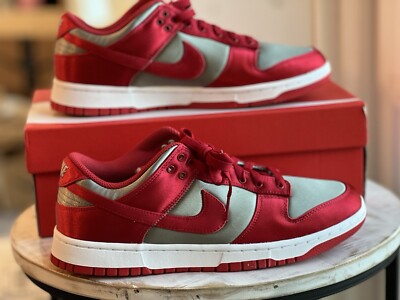 Nike Dunk Low UNLV Satin Medium Grey Varsity Red Mens 9/Womens 10.5 DX5931-001