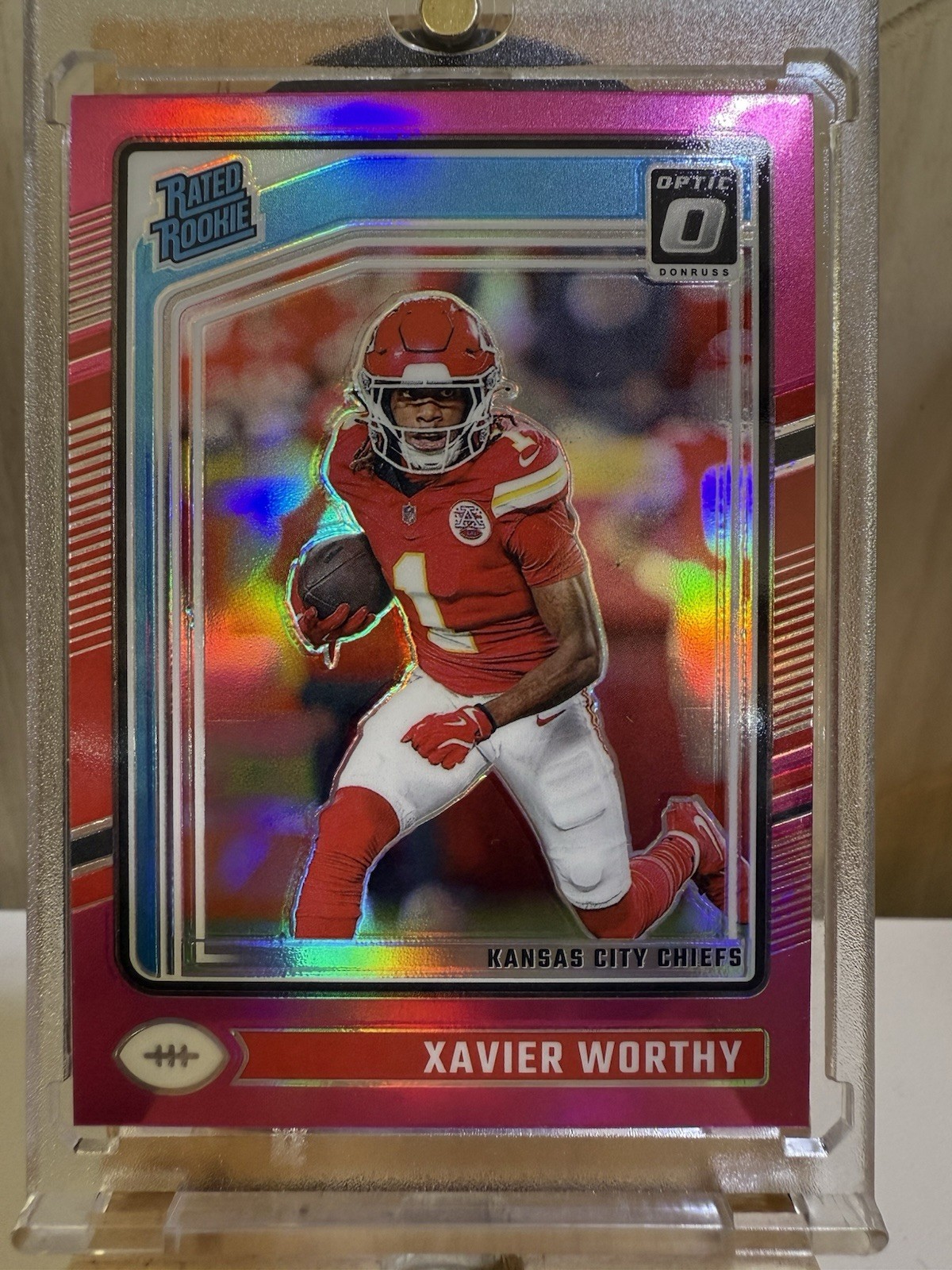 2024 Panini Donruss Optic - Rated Rookie Xavier Worthy #300 Pink Prizm (RC)