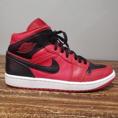 Nike Air Jordan 1 Mid Bred Red Black Men s Size 8 No Insoles