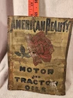 Vintage Antique Metal American Beauty Tractor Motor Oil Sign Rough Rare Tin